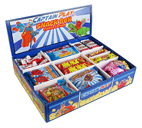 CAPTAIN PLAY | Snack Box Cinema Edition mit Schokoriegeln, süßen und salzigen Snacks | 2,2 kg Süßigkeiten Mix