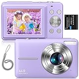 Digitalkamera 1080P Fotokamera Kompaktkamera 44MP Fotoapparat mit Bildstabilisierung Dauerfeuer und Zeitgesteuertes Selfie Wiederaufladbare Fotokamera für Kinder Geburtstagsgeschenke Überraschung