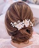 Edary Haarschmuck für Braut, Hochzeit, Rebe, Gold, Strass, Blumen, Blätter, Kopfschmuck, Accessoire für Damen und Mädchen