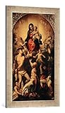 Gerahmtes Bild von Correggio Die Madonna des heiligen Sebastian, Kunstdruck im hochwertigen handgefertigten Bilder-Rahmen, 40x60 cm, Silber Raya