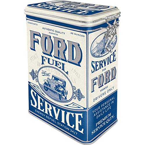 Nostalgic-Art Retro Kaffeedose, Ford – Fuel Service – Geschenk-Idee für Auto Zubehör Fans, Blech-Dose mit Aromadeckel, Vintage Design, 1,3 l