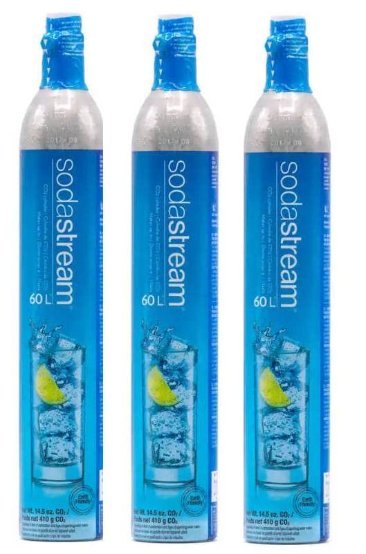 Sodastream 60 Liter Carbonator Set of Three Spare Replacement Cylinders for Soda Stream Machines and Samsung Refrigerators Buy a 3 Pack and Save by SodaStream