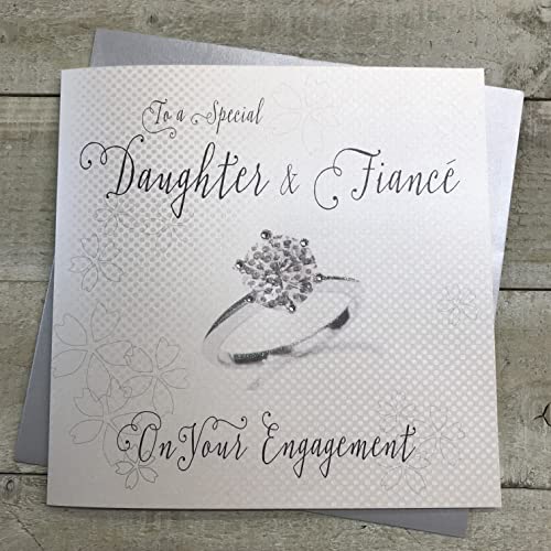 WHITE COTTON CARDS Code xlwb222 to A Special Daughter & Fiance On Your Engagement handgefertigt Verlobungsring Karte