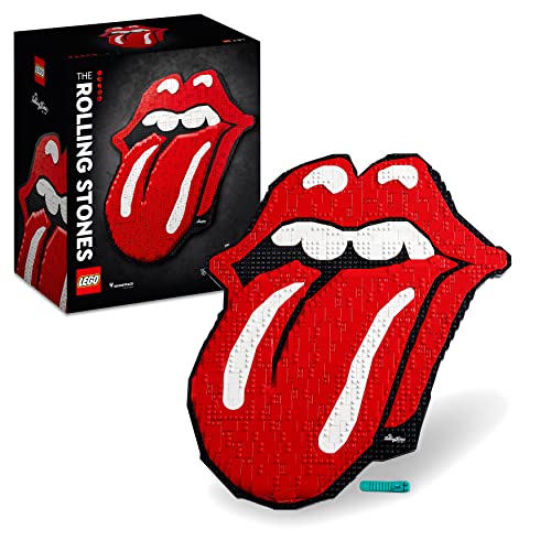 LEGO 31206 Art The Rolling Stones Logo Bastelset für Erwachsene, DIY Wanddeko und Wandkunst für Haus und Büro, Musikgeschenk mit Soundtrack