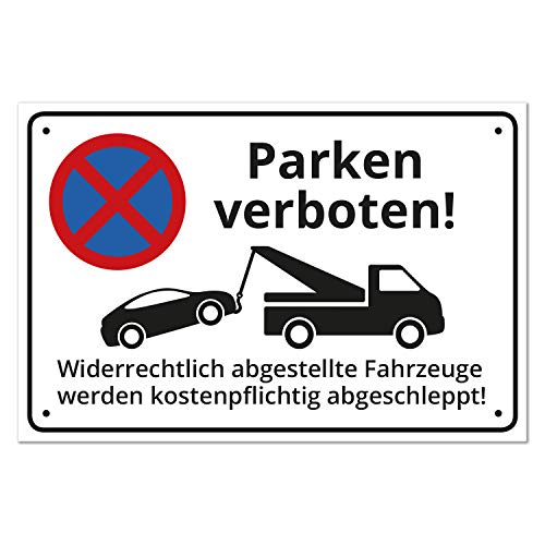 Schild Parken verboten, Alu, 30x20cm, 3mm Stärke, inkl. Lochbohrung, witterungsfest + UV-Schutz