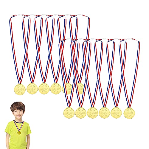 12pcs Gewinner Medaillen Gold,Goldmedaillen für Kinder,Medaillen Kindergeburtstag,Medaillen Metall,Gold Medaillen Kinder,Kinder Medaille,Medaillen Fussball,für Kinder Sport Party, Wettbewerb, Preise