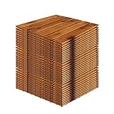 33 Stück Holzfliesen | ca. 3 QM | Akazienholz | FSC®-Zertifiziert | 30x30cm Fliese | Stecksystem individuell zuschneidbar | Modell 2022