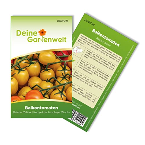Balkontomaten Balconi yellow Samen - Solanum lycopersicum - Balkontomatensamen - Gemüsesamen - Saatgut für 20 Pflanzen