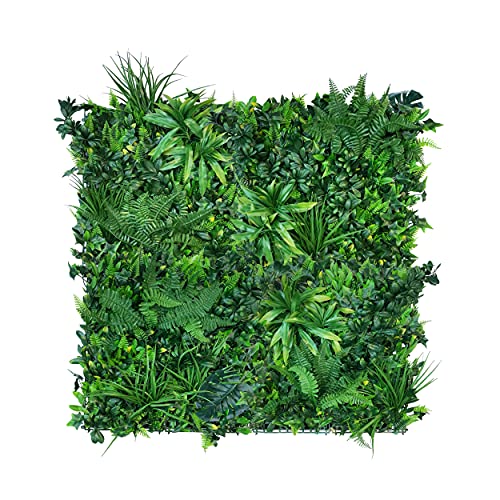 Pflanzen Wand: 1m² Pflanzenwand Matten (Maße individuell) – Vertikaler Garten mit künstlichen Pflanzen als Wandbegrünung, Sichtschutz am Zaun oder Balkon, Pflanzenbild (1m²)