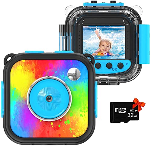 Uleway Kinderkamera，Mini Digital Kamera für Kinder,Action Kamera wasserdichte,Unterwasser Kamera Helmkamera für Fahrrad Outdoor,Spielzeug und Geschenk für Junge Mädchen Geschenk…