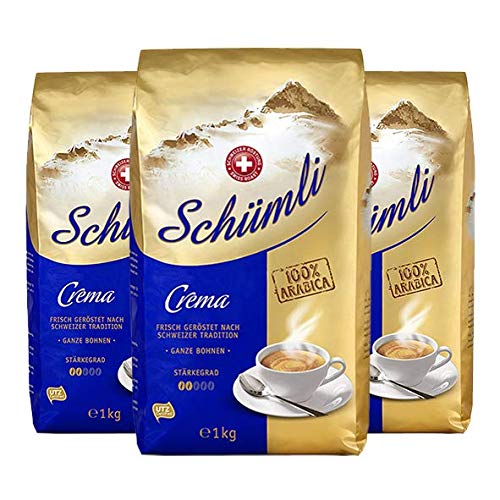 Schu?mli Crema Ganze Kaffeebohnen 1kg, 3er Pack (3 x 1000 g)