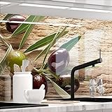 StickerProfis Küchenrückwand selbstklebend Glasoptik - OLIVEN - 1.8mm, Versteift, alle Untergründe, Hart PET Material, Premium 60 x 220cm