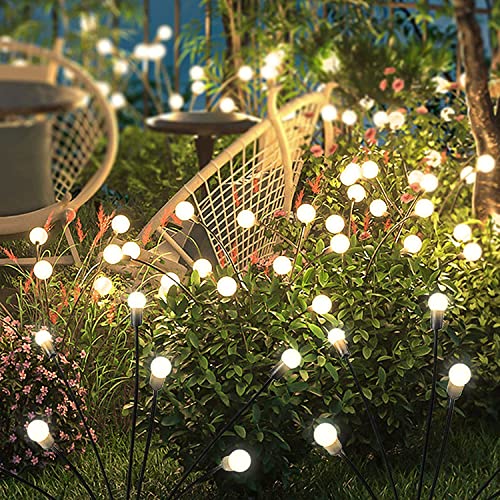 Kizozo Solarlampen für Außen 4 Stücke, Solar Glühwürmchen mit 10 LED Lichter, Solarlampen Garten IP65 wasserdicht, Solarleuchten für außen, Solar Gartenleuchten, Gartendeko für draußen, warmweiß