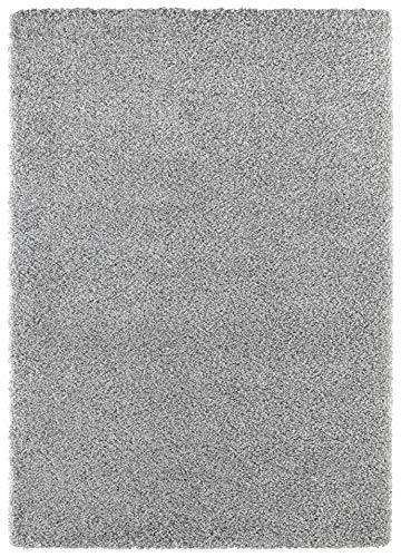 Elle Decor Hochflor Teppich Talence Silbergrau Meliert, 200x290 cm
