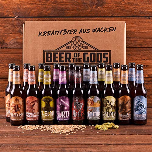 WACKEN BRAUEREI Craft Beer Box 20 x 0,33 l verschiedene Sorten | GÖTTERGABE | Viking Craftbeer Set Gift for Men | Wikinger Kraft Bier Geschenk für Männer | Party Festival Heavy Metal