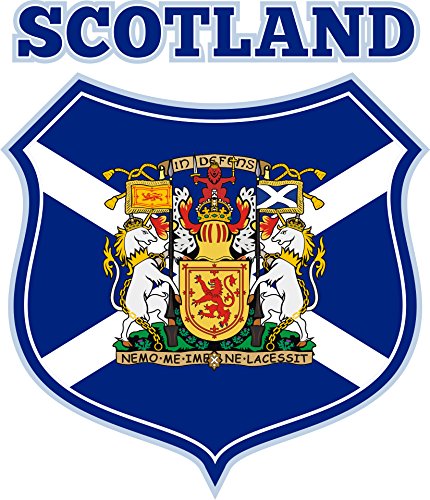 Etaia - 8,5x10 cm Auto Aufkleber Wappen von Schottland mit Schrift Zug Scotland Europa Länder Sticker Motorrad Handy