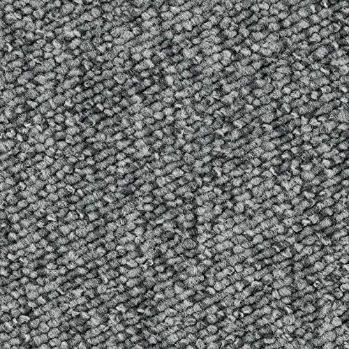 Schlingen-Teppichboden in der Farbe Grau meliert | weiche & strapazierfähige Auslegeware | zugeschnittener Bodenbelag | Meterware in der Größe 125 x 400 cm | gemütlicher Teppich Auslegeware