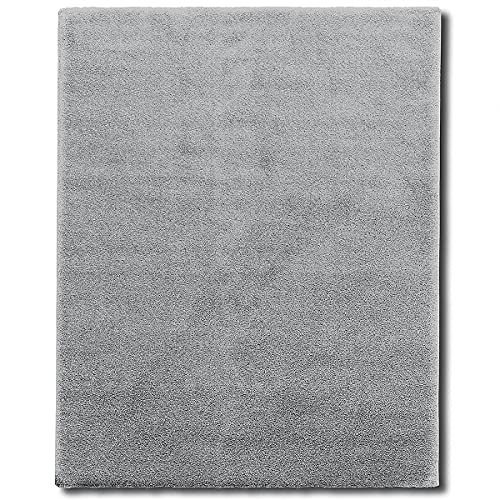 Certeo Shaggy-Teppich Prestige | BxL 160 x 230 cm | Silbergrau | Stärke: 30 mm | Hochflor Design Wohnzimmer