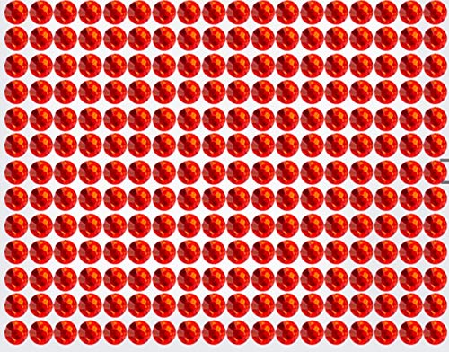 234 Strasssteine selbstklebend Glitzersteine zum Aufkleben rund Glitzer Aufkleber 5mm groß rot