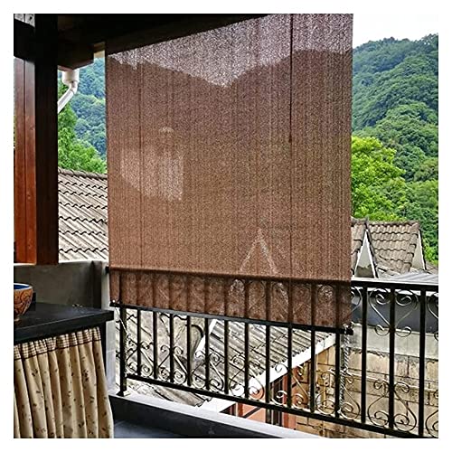 XJJUN Außenrollo, 90% UV-Beständigkeit Außensonnenschutz Atmungsaktiver Stoff Sichtschutz, Für Balkon Terrasse Garten (Color : Brown, Size : 1.5x1.5m)