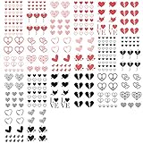 Everjoy Rot / Schwarz Liebe Herzen Temporäre Tattoos 15 Designs 2 Farben 360 Muster Wasserdicht Valentinstag Aufkleber Tattoo Aufkleber für Frauen