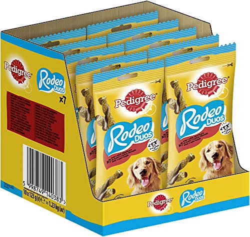 Pedigree Rodeo Hundeleckerli mit Rind und Käse, 70 (10 x 7 Stück)