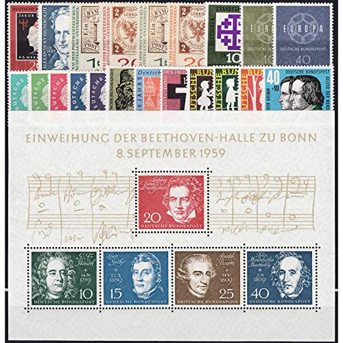 Goldhahn BRD Bund Jahrgang 1959 postfrisch ** MNH komplett Briefmarken für Sammler