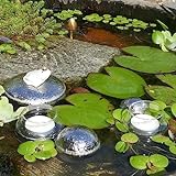 Storm's Gartenzaubereien Miniteich Komplettset mit Schwimmfrosch Keramik Schwimmkugeln und Teelichtschalen