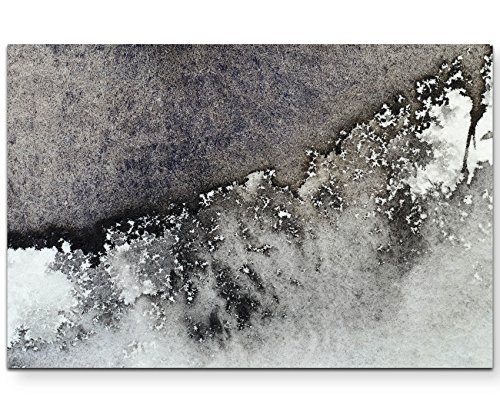 Paul Sinus Art Leinwandbilder | Bilder Leinwand 120x80cm abstraktes Gemälde in grau und weiß