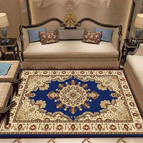 Wangyi Vintage Handgeknüpfte Persische Seidenteppiche Klassischer Orientalischer Blumenmedaillon-Teppich Flauschige rutschfeste Teppiche Mit Mikrofaserdruck-