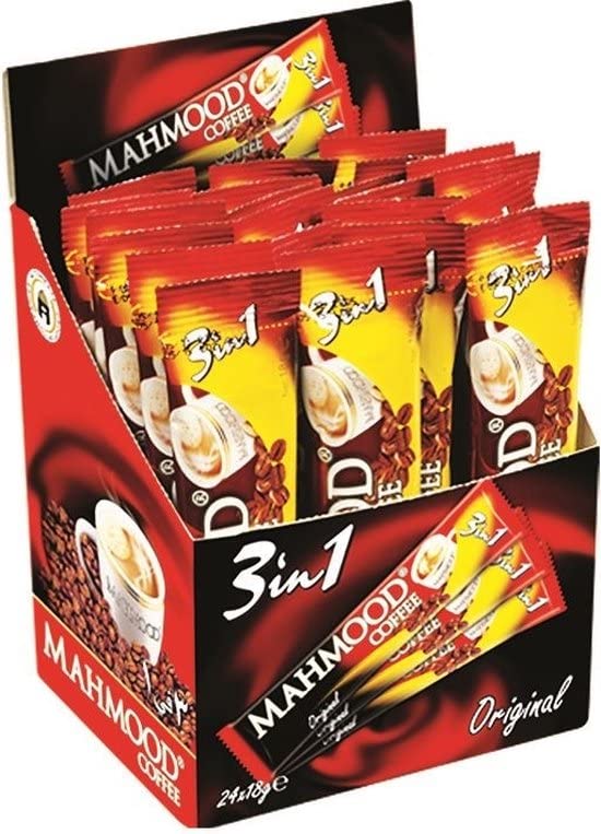 Mahmood 3-in-1 Sticks, löslicher Bohnenkaffee, mit Creamer & Zucker, Instant-Kaffee aus erlesenen Kaffeebohnen, koffeinhaltig, 48 x 18 Gramm