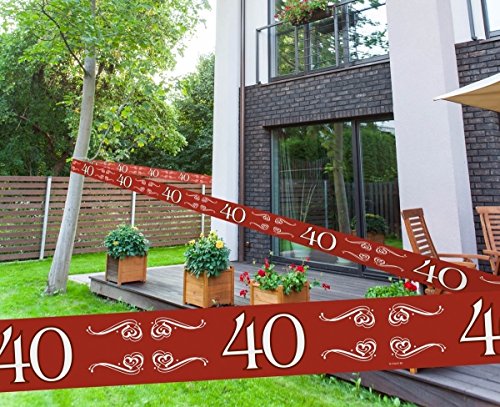 Folat Absperrband 40 ROT , PVC, ca. 15 Meter x 7,5 cm - Meterpreis Euro 0,20
