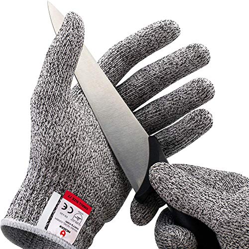 NoCry Schnittsichere Handschuhe – Leistungsfähiger Level 5 Schutz, lebensmittelecht. Größe : M, 1 Paar