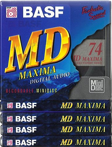 BASF MD74 Maxima Digital Audio beschreibbare Minidiscs (Mini Disc) 5 x 74 min – 5 Stück