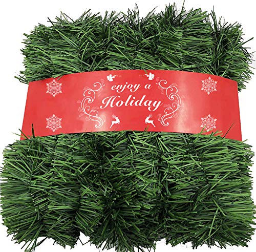 ATNKE 1600CM Weihnachtsgirlande Grünes Gras Dekorationen - Non Lit Soft Green Holiday Dekor für den Außen oder Innenbereich - Premium Qualität für künstliche Grünpflanzen im Garten oder Hochzeitsfest