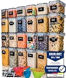 Deco haus® Vorratsdosen mit Deckel luftdicht 24er Set - Für Nudeln, Müsli, Mehl - Aufbewahrungsbox - Vorratsbehälter Küche Aufbewahrung & Organisation - Kitchen Storage