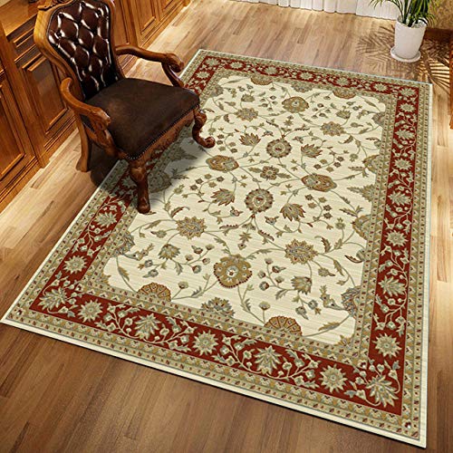 Wangyi Vintage Handgeknüpfte Persische Seidenteppiche Klassischer Orientalischer Blumenmedaillon-Teppich Flauschige rutschfeste Teppiche Mit Mikrofaserdruck-