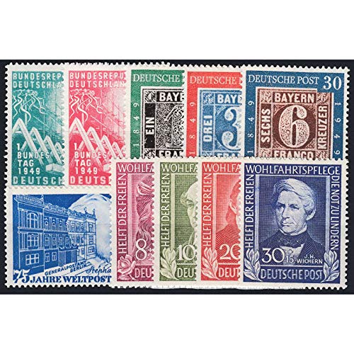 Goldhahn BRD Bund Jahrgang 1949 postfrisch ** MNH komplett Nr. 111-120 Briefmarken für Sammler