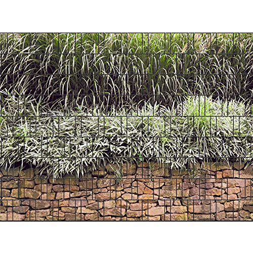 PerfectHD Zaunsichtschutz - Motiv Steinmauer - Sichtschutz für den Garten - 2,50 x 1,80 x 0,19 m - 9 Streifen - 30 Varianten