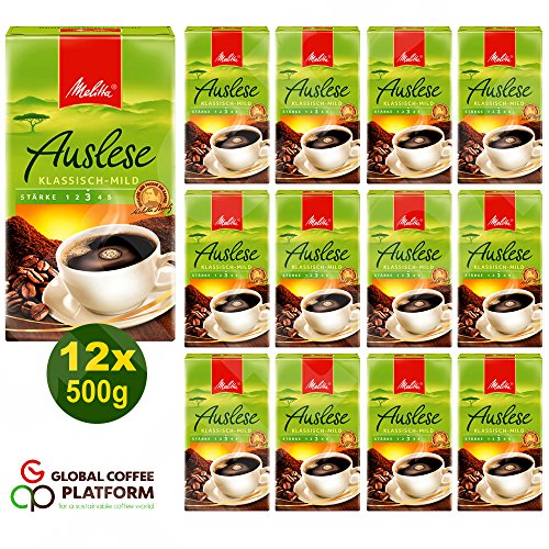 Melitta Auslese klassisch-mild Filterkaffee 12x 500g (6000g) - Melitta Café gemahlen