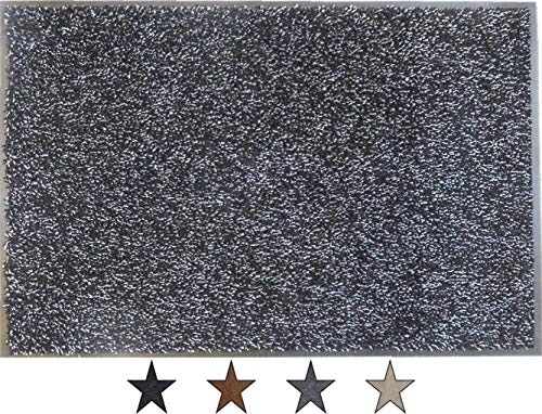 oKu-Tex Fußmatte | Schmutzfangmatte | 'Eco-Dry'| Grau | Baumwolle | Recycling-Gummi | für innen | Eingangsbereich / Haustür / Flur | rutschfest | 40x60 cm