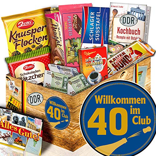 Wilkommen im Club 40 / Geschenke zum 40 Geburtstag / Schokoladen Box DDR