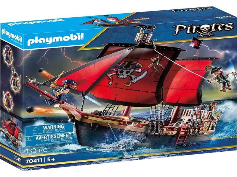 PLAYMOBIL Pirates 70411 Totenkopf-Kampfschiff, Ab 5 Jahren [Exklusiv bei Amazon]