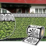 Plantiflex Sichtschutz Rolle 35m Blickdicht PVC Zaunfolie Windschutz für Doppelstabmatten Zaun (Zierstreifen-Ornament)