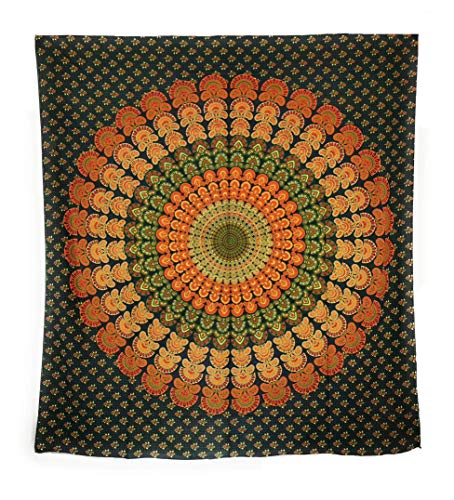 Aga's Own Indische Mandala Tagesdecke, Wandtuch, Tagesdecke Mandala Druck - 100% Baumwolle, 210x240 cm, Bettüberwurf, Sofa Überwurf (Muster 03)