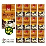 Melitta HARMONIE mild Filterkaffee 12x 500g (6000g) - Melitta Café gemahlen