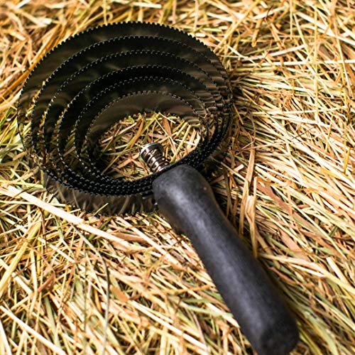 Federstriegel 6 lagig für Pferde – Metallstriegel für Reinigung grober Schmutz– Spiralstriegel ideal für Fellwechsel, Haarentfernung (Federstriegel)