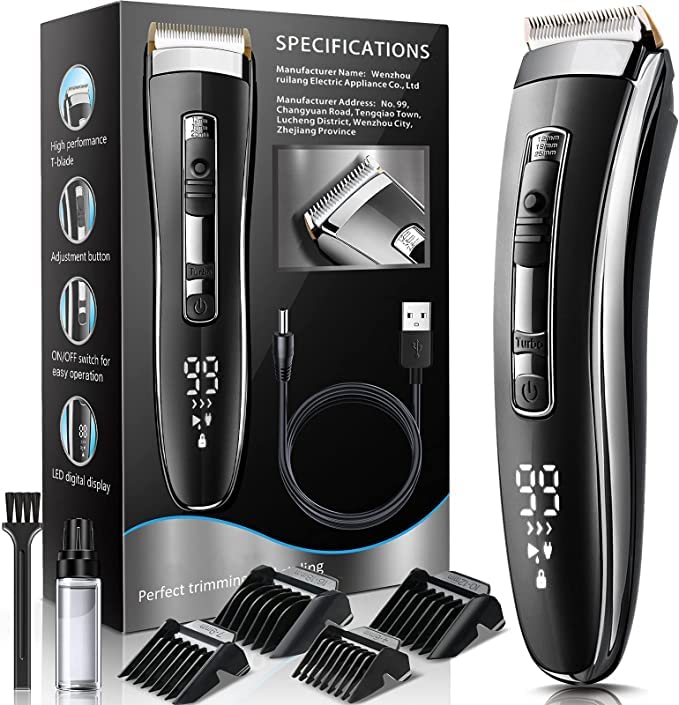 Haarschneider Profi Haarschneidemaschine Haartrimmer Herren Elektrisch Home Friseur Geschenkset, USB wiederaufladbar, LCD-Display, Unterstützung für Schnellladung
