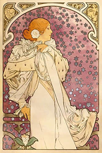 1art1 Alphonse Mucha Sarah Bernhardt, Die Kamelien-Dame, 1896 Selbstklebende Fototapete Poster-Tapete 180x120 cm
