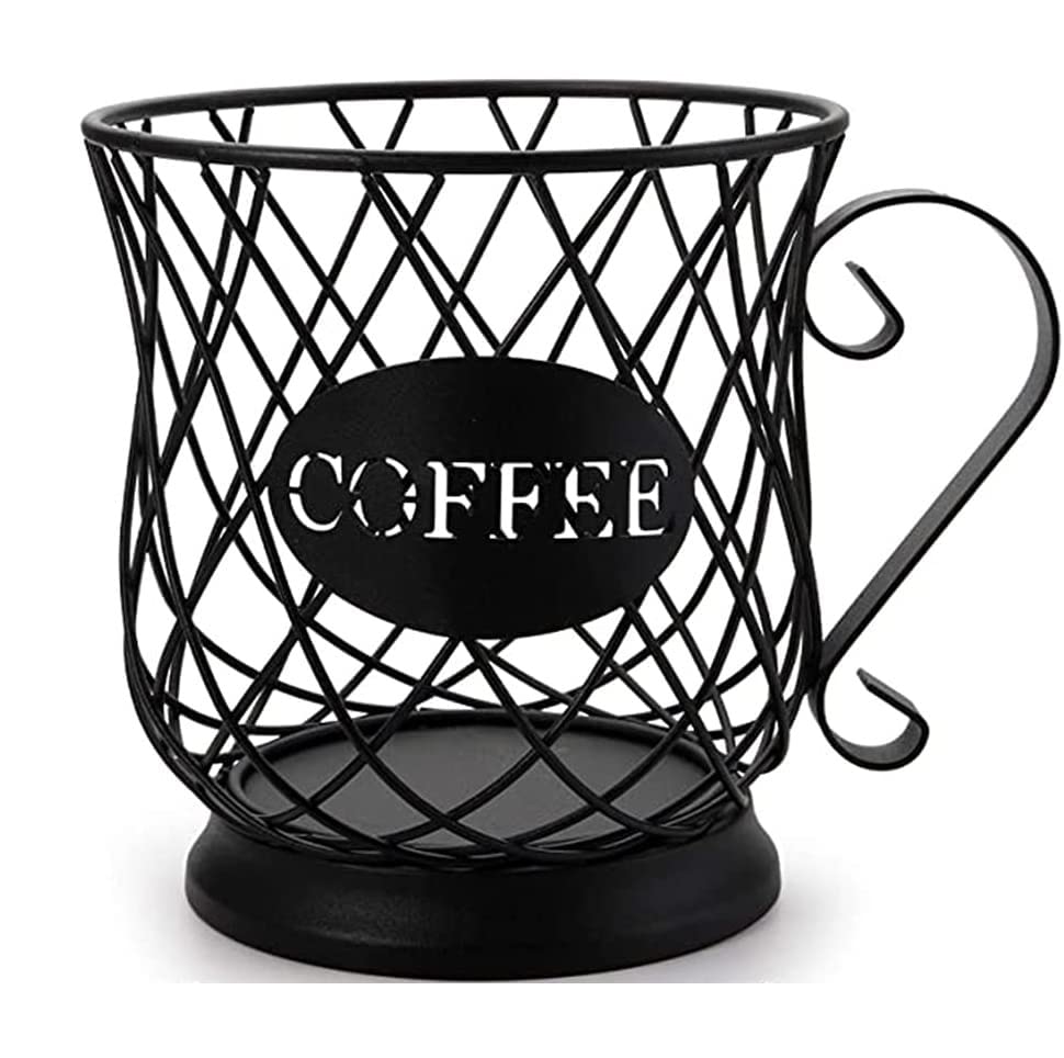 Kaffeekapselkorb, Kaffeekapseln Aufbewahrung, Perfektes Kaffee Dispenser, Grosses Fassungsvermögen (65 Kapseln) Ausgehöhlte Klassische Tassenform Verschönern Sie Ihre Küche